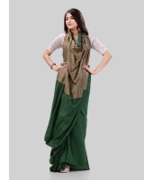 DESH BIDESH Women`s Khadi Cotton Handloom RupSagar Design Saree Without Blouse Piece(Green)